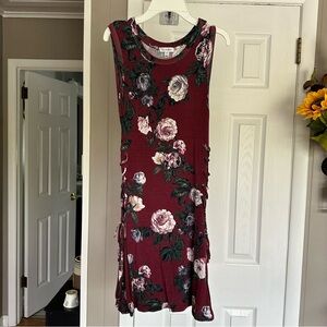 Maroon Floral Dress